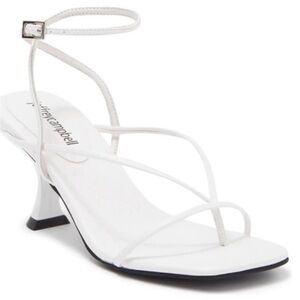 Jeffrey Campbell White Sculptural Heel Sandals